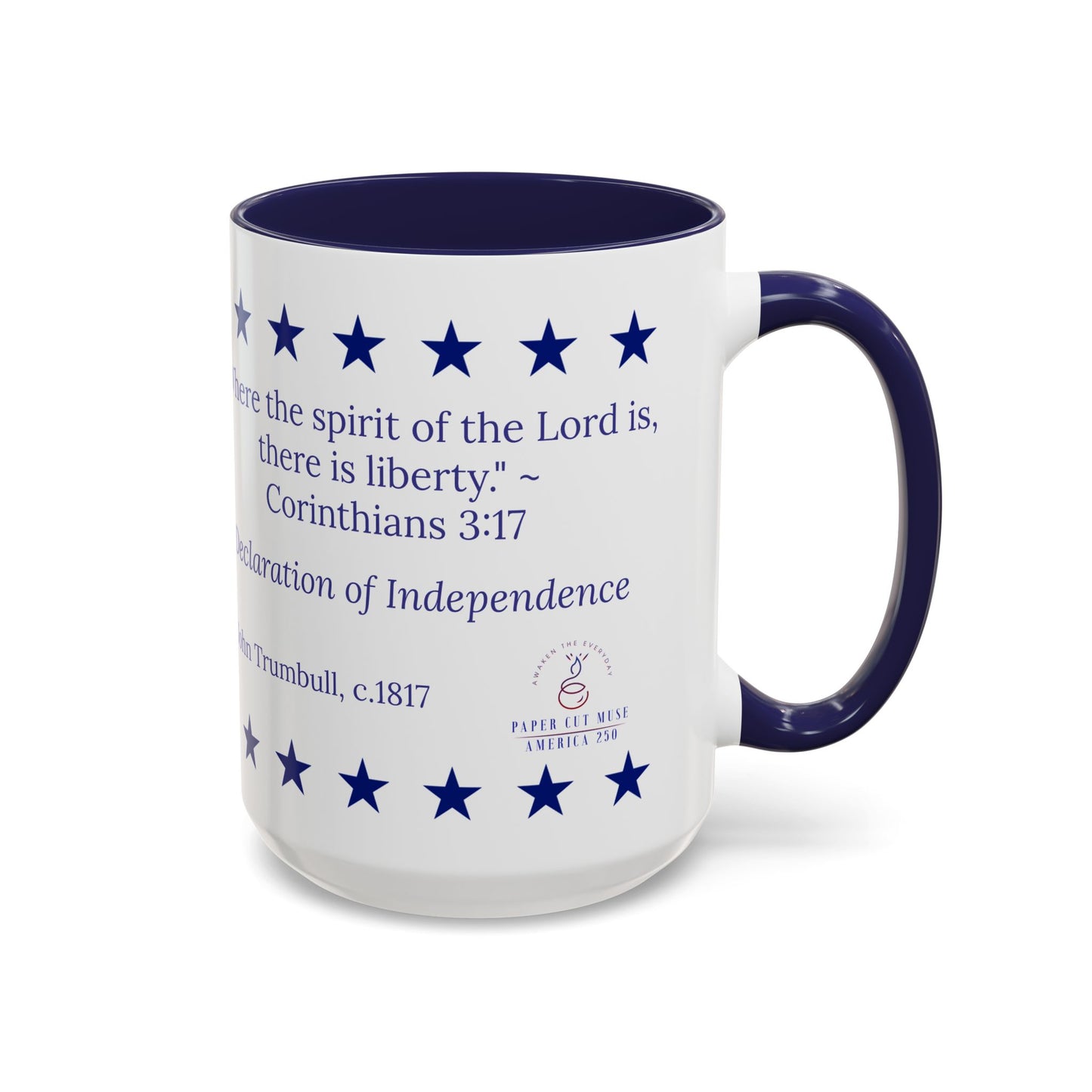Patriotic Quote Accent Coffee Mug — "Where the spirit of the Lord is, there is liberty."