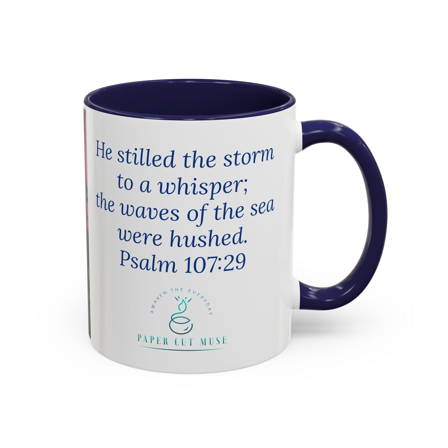 The Mooring Mug – Psalm 107:29 Scripture | Original Pastel Artwork by P. French Barber | Faith-Based Ceramic Cup