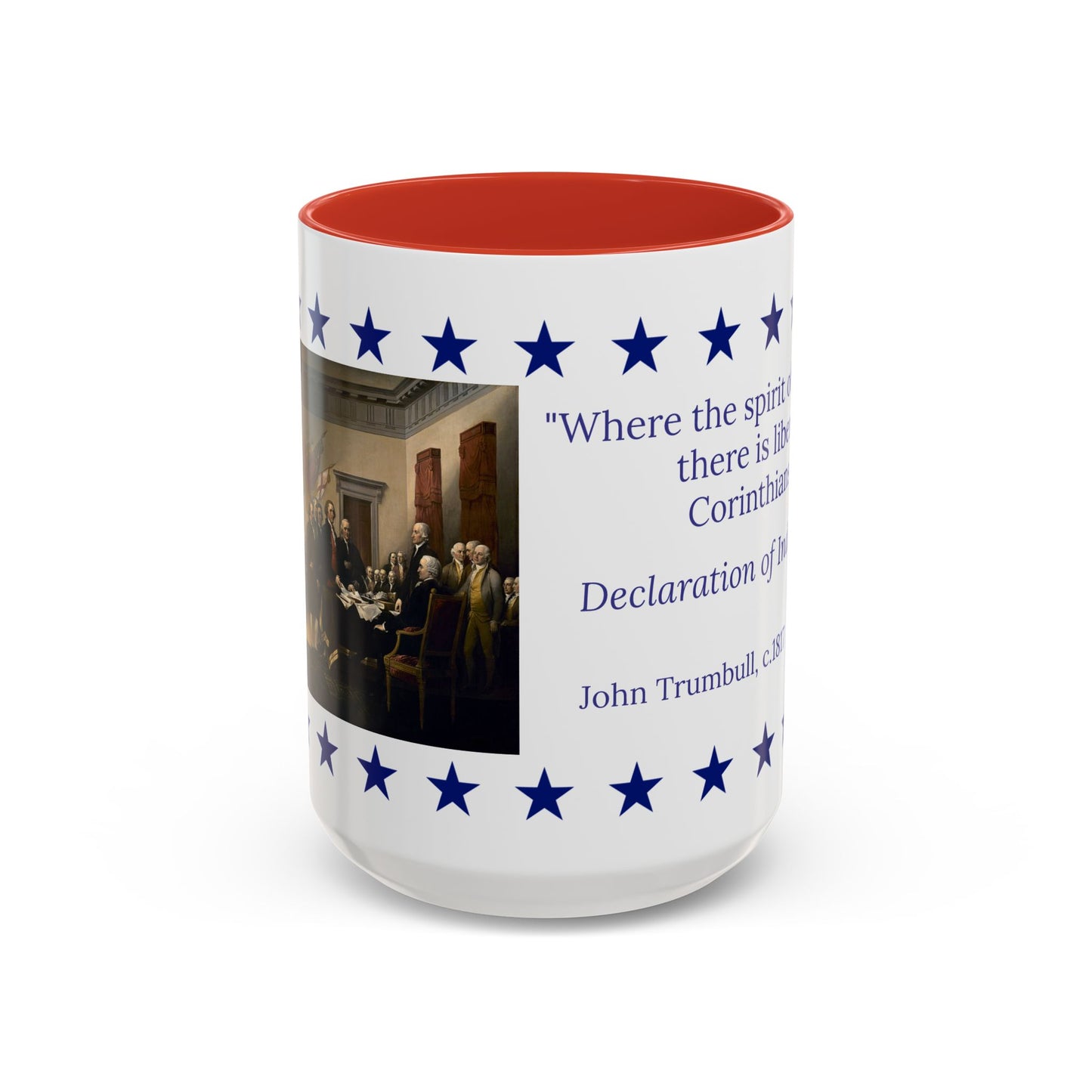 Patriotic Quote Accent Coffee Mug — "Where the spirit of the Lord is, there is liberty."