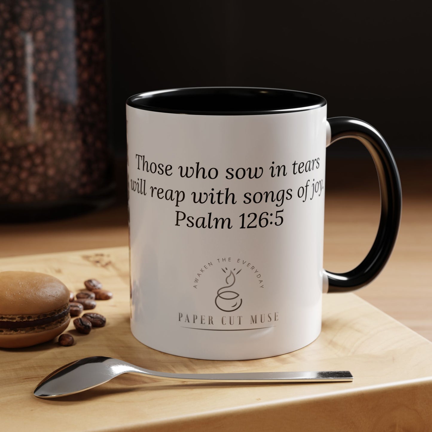 Faithful Harvest Mug – Psalm 126:5 Scripture | Cotton Field Artwork by P. French Barber | Faith-Based Ceramic Coffee Cup