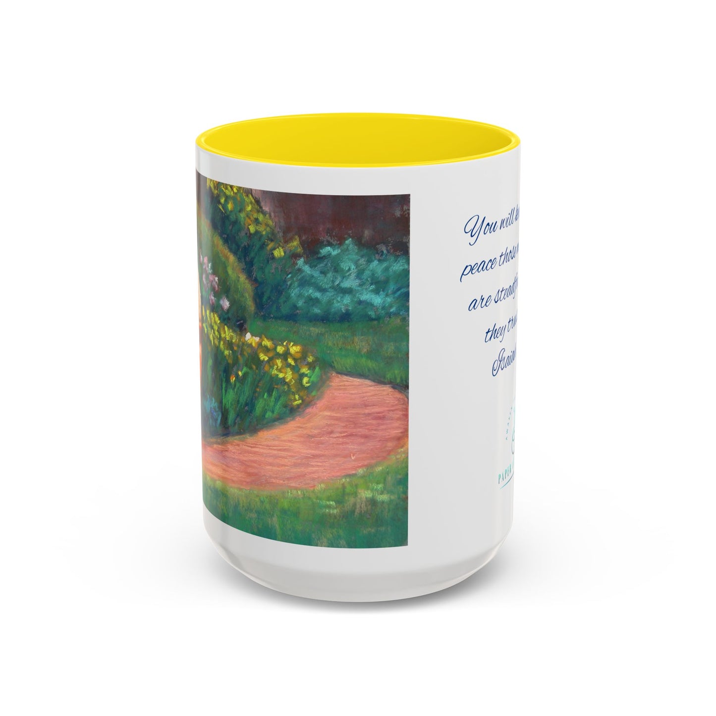 Perfect Peace Mug – Isaiah 26:3 Scripture | Original Artwork by P. French Barber | Faith-Based Ceramic Coffee Cup