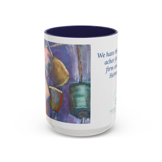 Anchor of Hope Mug – Hebrews 6:19 Scripture | Buoy Pastel Artwork by P. French Barber | Faith-Based Ceramic Cup