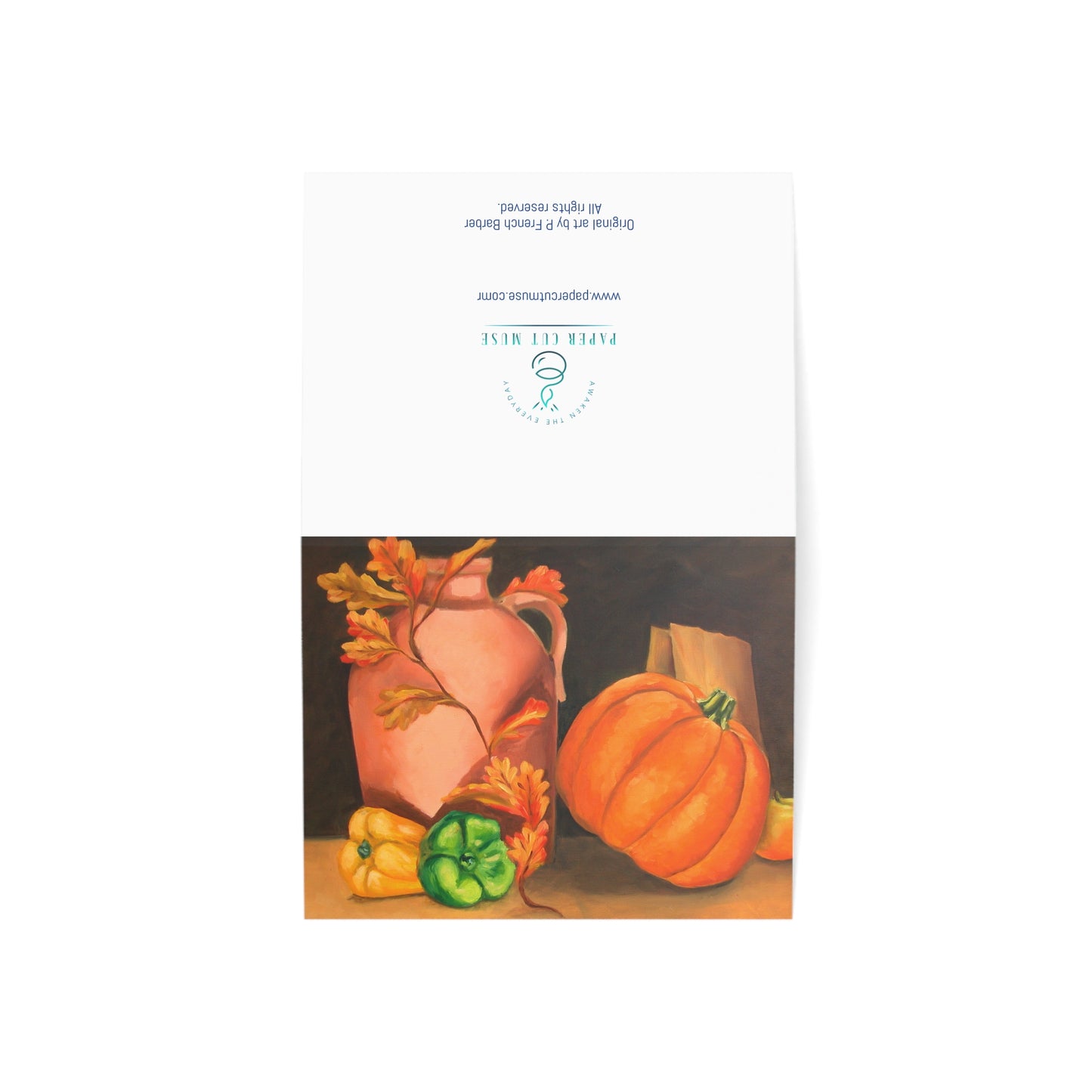 Overflowing Abundance – Autumn Still Life Greeting Card by P. French Barber
