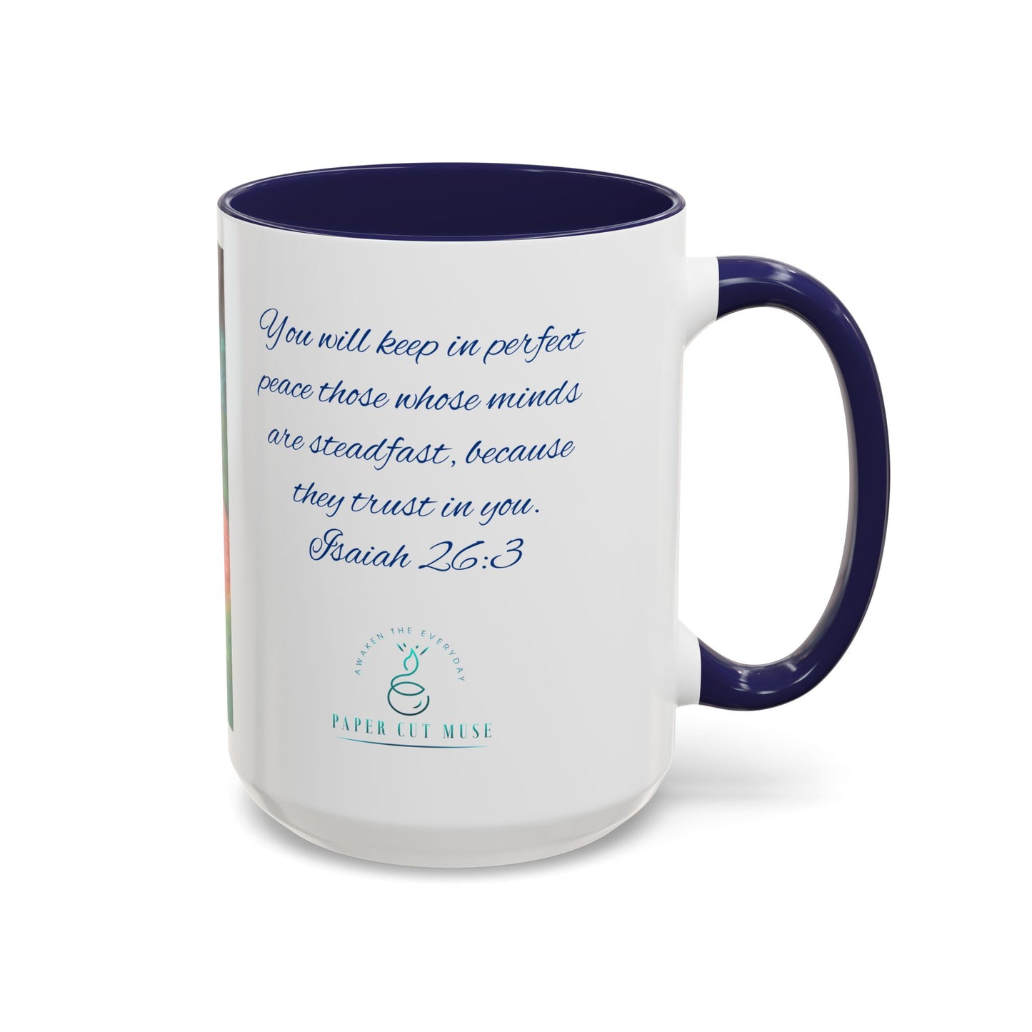 Perfect Peace Mug – Isaiah 26:3 Scripture | Original Artwork by P. French Barber | Faith-Based Ceramic Coffee Cup