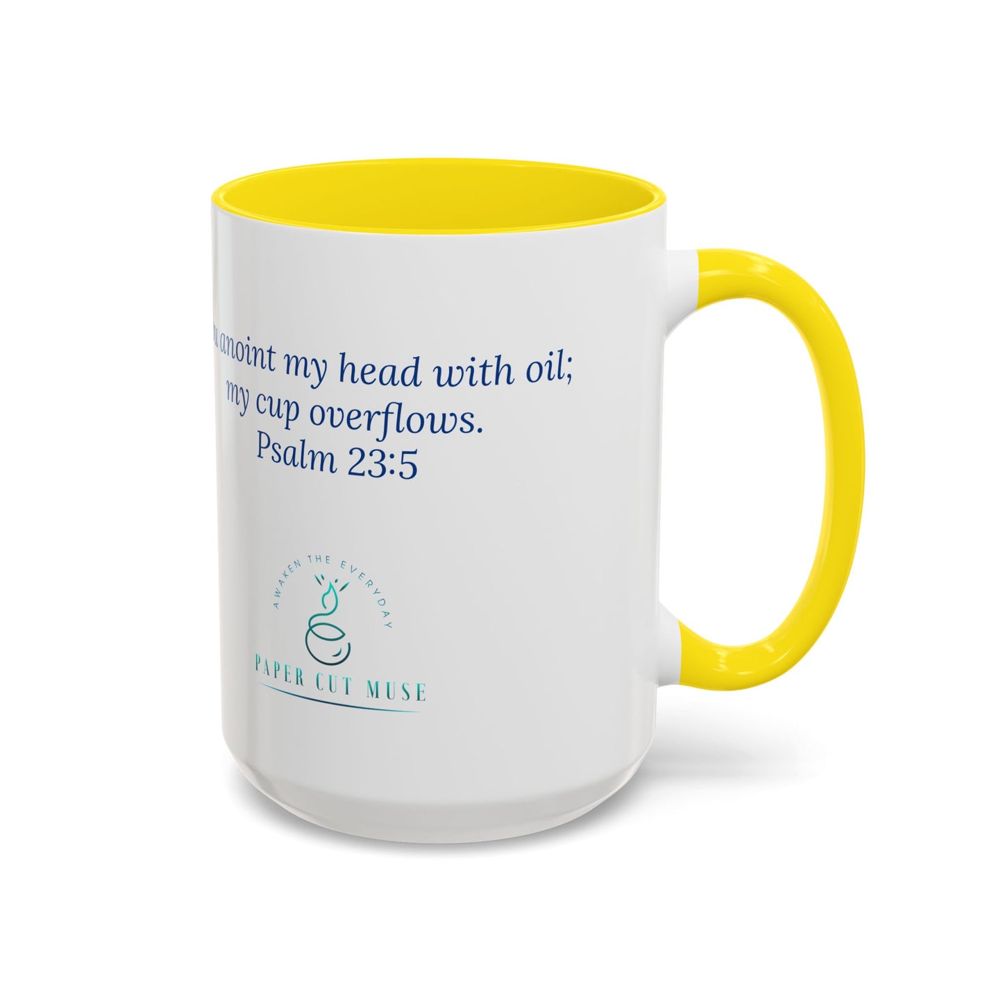 Cup of Joy Mug – Psalm 23:5 Scripture | Original Artwork by P. French Barber | Faith-Based Ceramic Coffee Cup