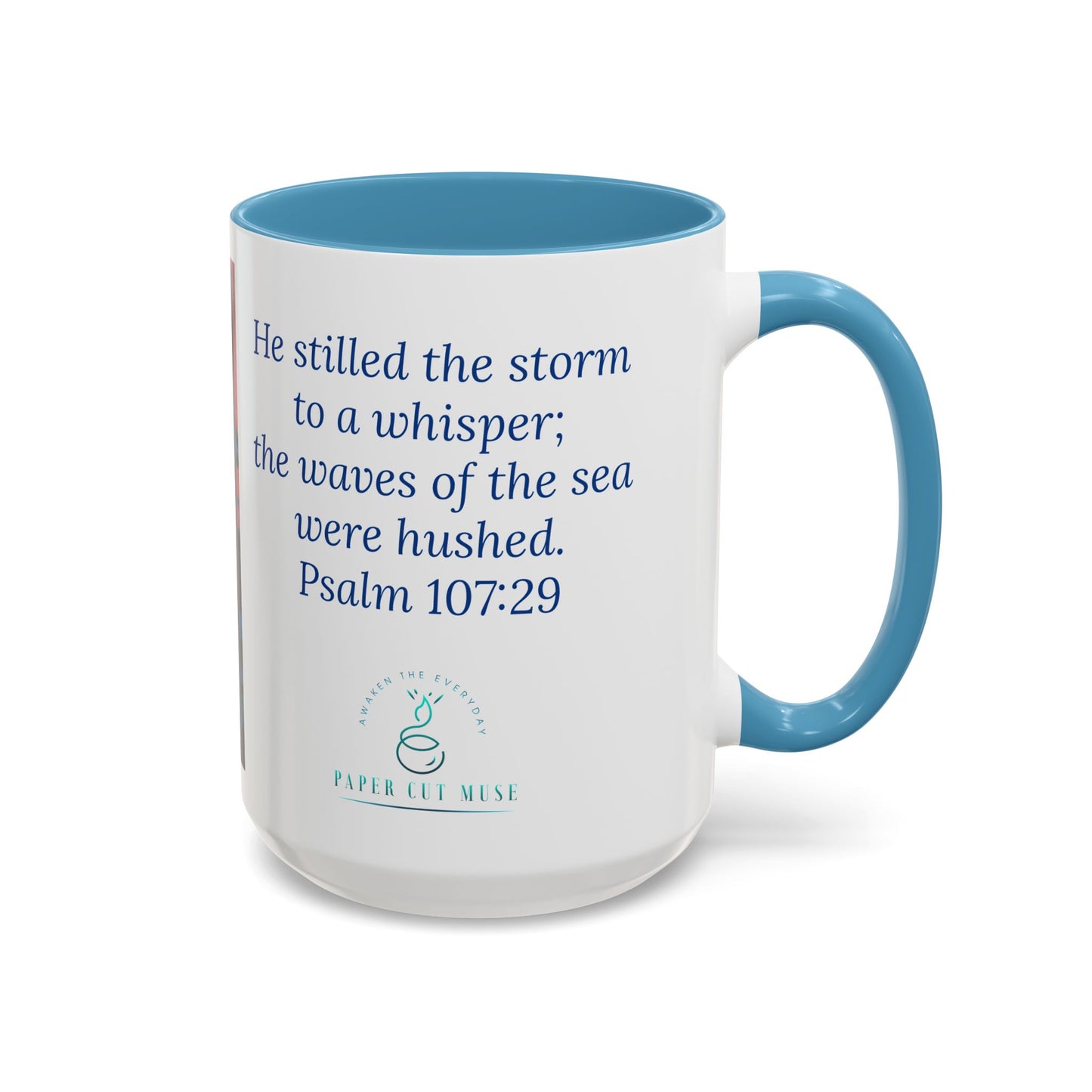 The Mooring Mug – Psalm 107:29 Scripture | Original Pastel Artwork by P. French Barber | Faith-Based Ceramic Cup