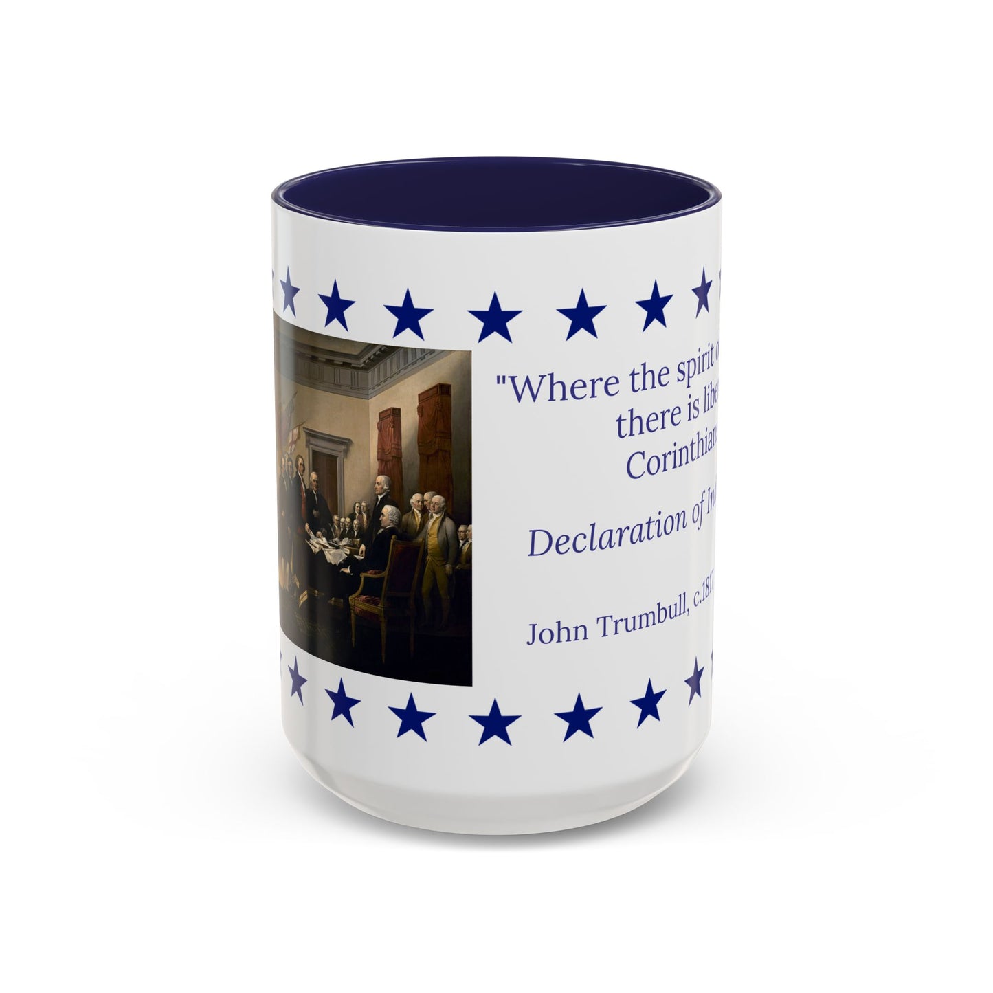 Patriotic Quote Accent Coffee Mug — "Where the spirit of the Lord is, there is liberty."