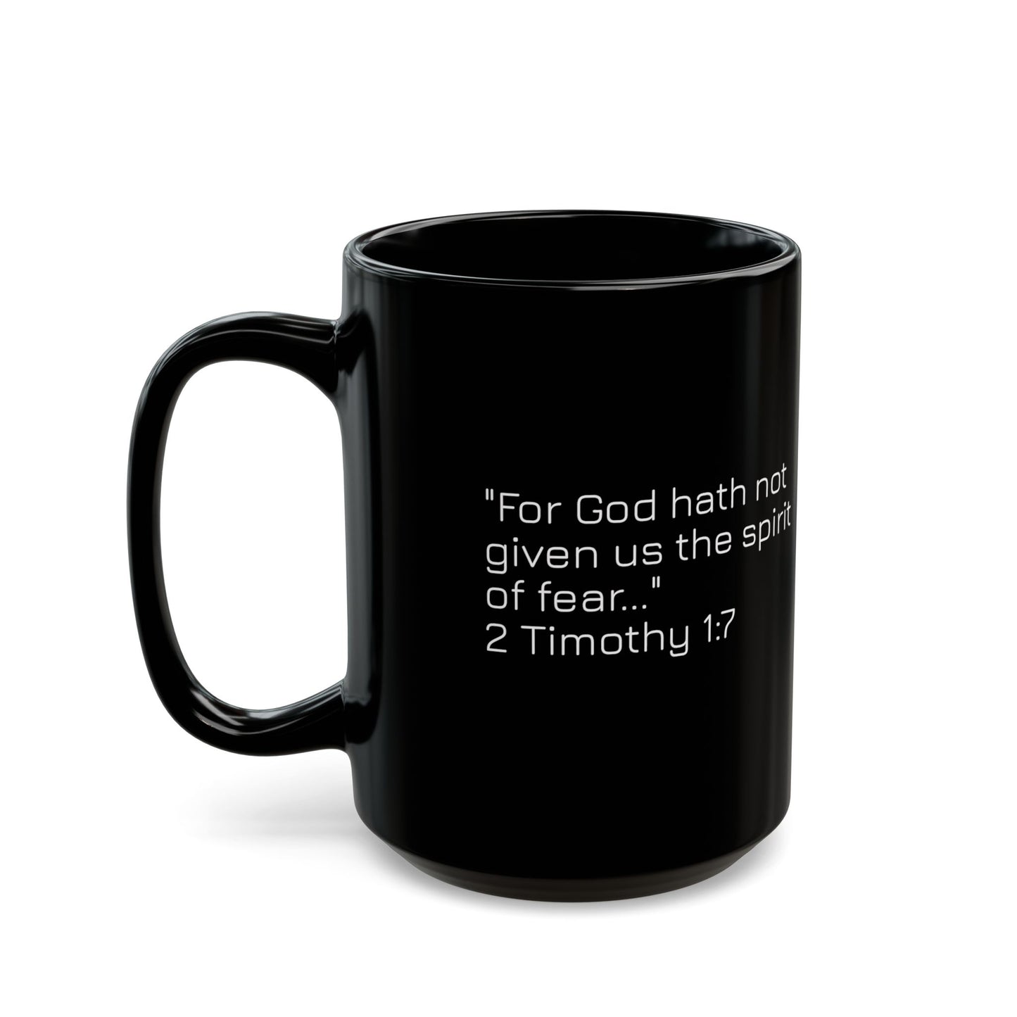 Faith Over Fear Black Ceramic Mug — Inspirational Christian Coffee Cup (11oz/15oz)