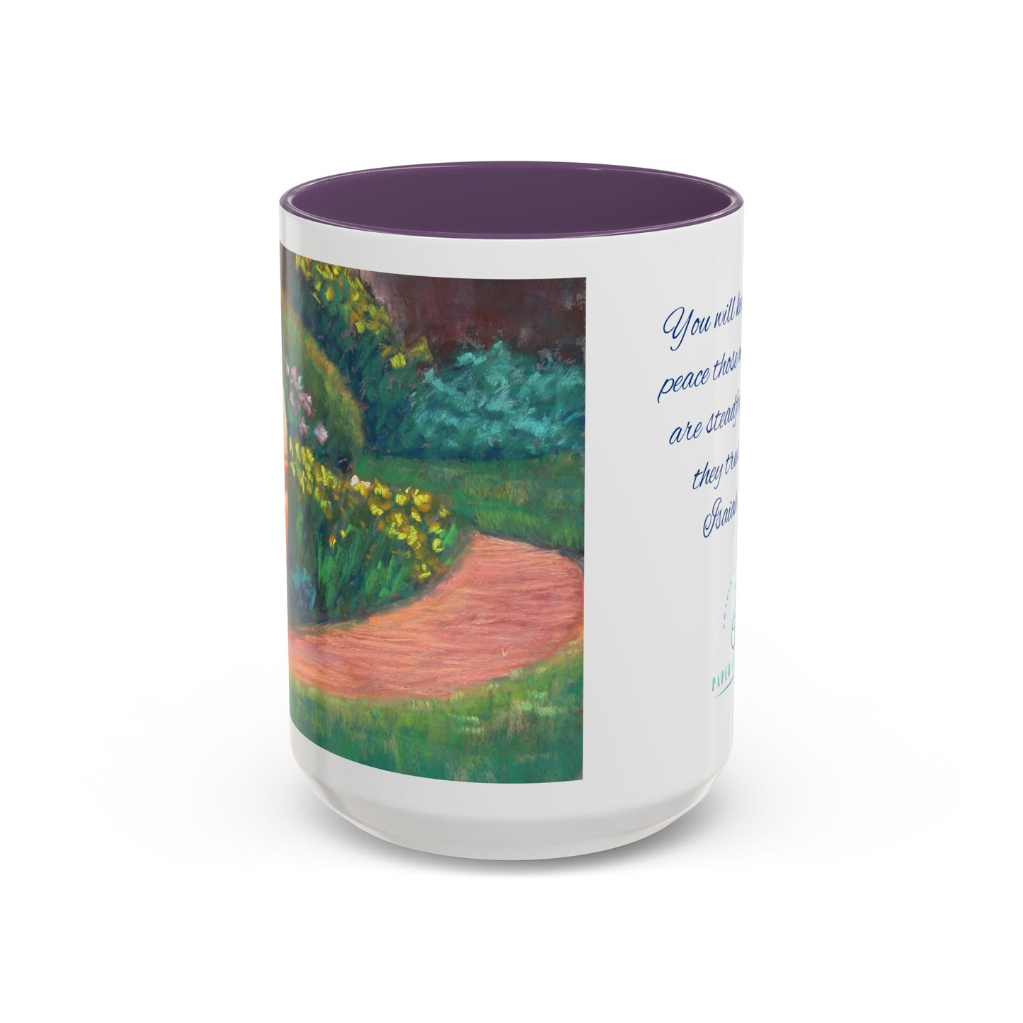 Perfect Peace Mug – Isaiah 26:3 Scripture | Original Artwork by P. French Barber | Faith-Based Ceramic Coffee Cup