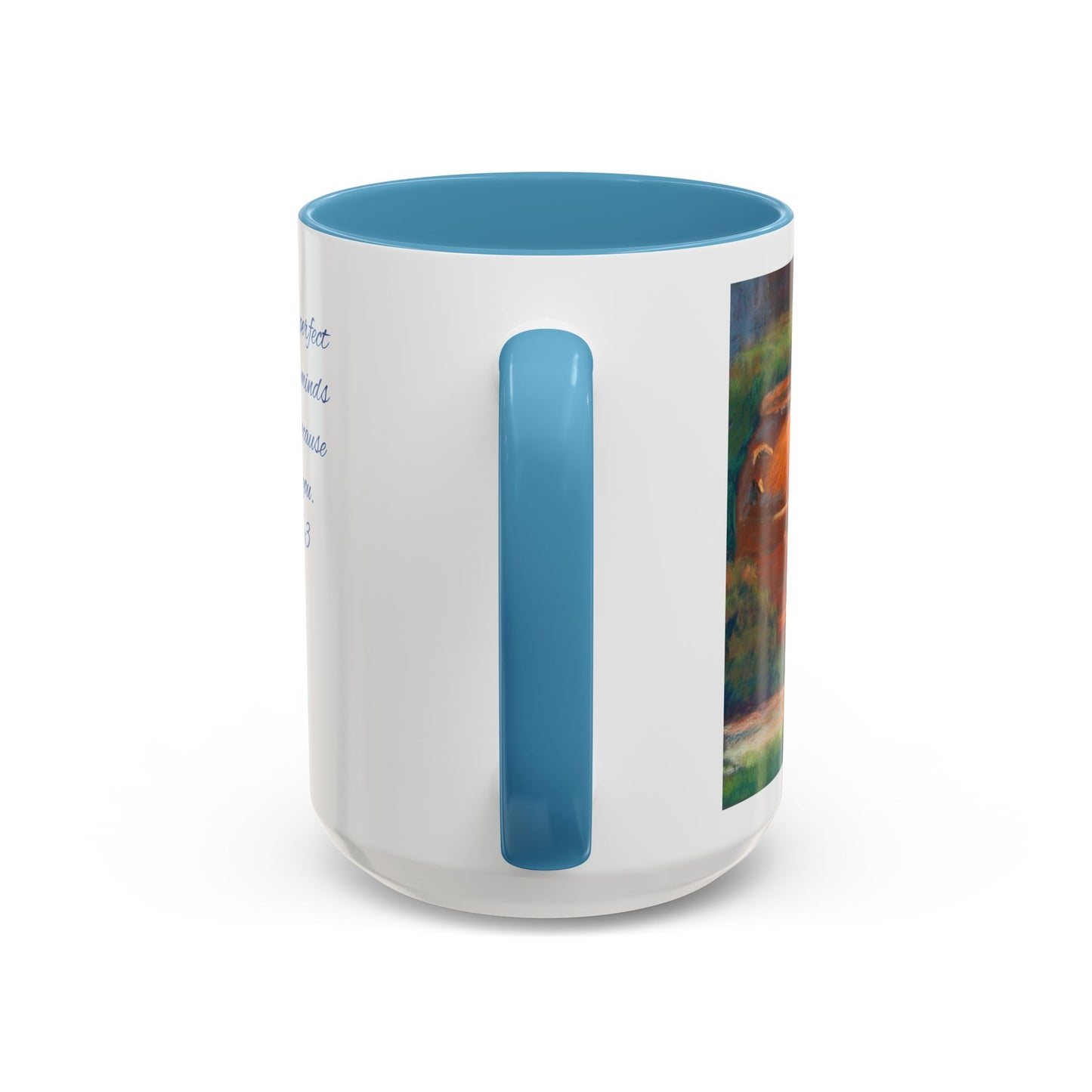 Perfect Peace Mug – Isaiah 26:3 Scripture | Original Artwork by P. French Barber | Faith-Based Ceramic Coffee Cup