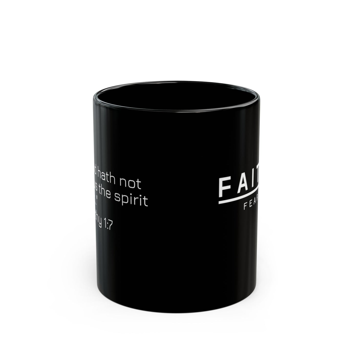 Faith Over Fear Black Ceramic Mug — Inspirational Christian Coffee Cup (11oz/15oz)