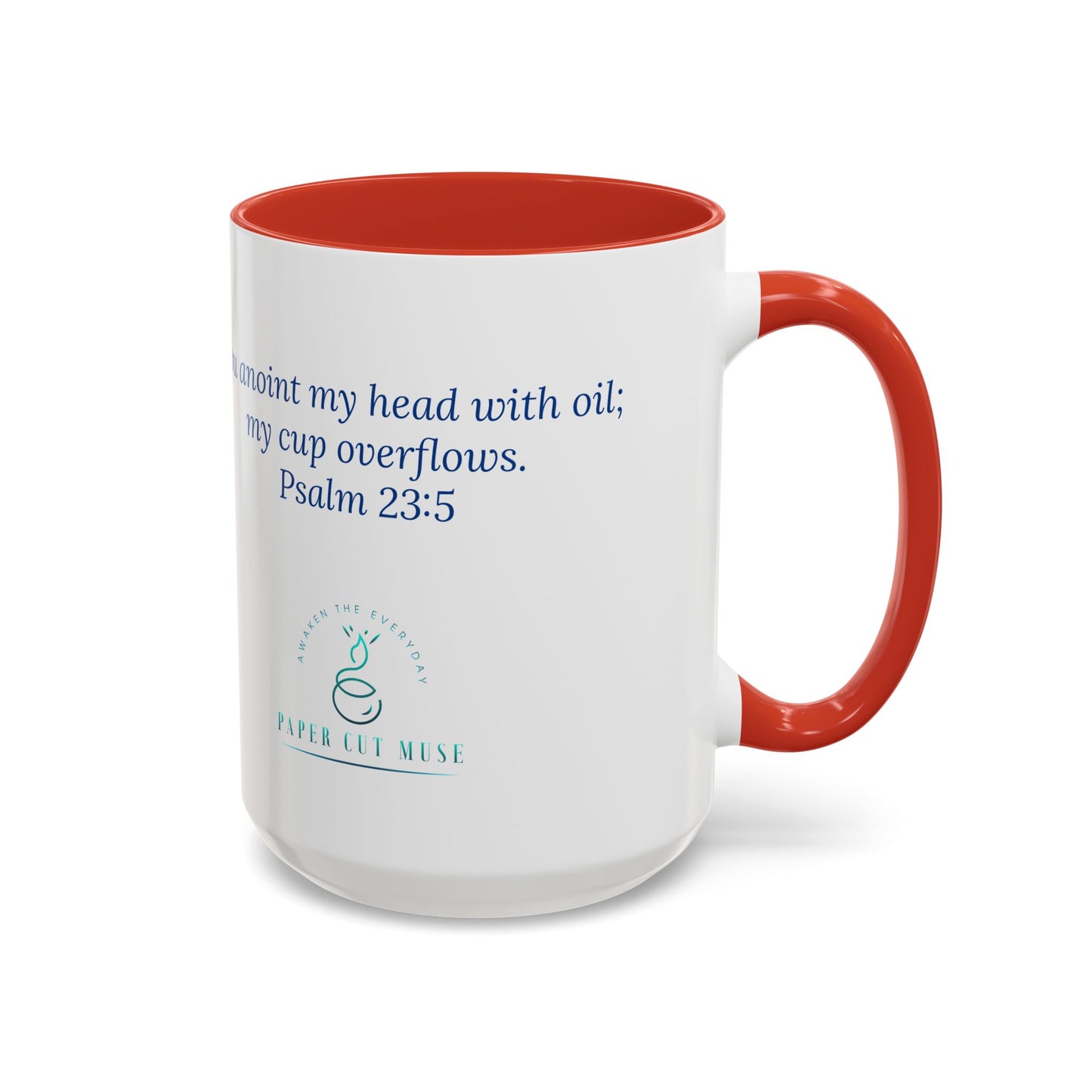 Cup of Joy Mug – Psalm 23:5 Scripture | Original Artwork by P. French Barber | Faith-Based Ceramic Coffee Cup