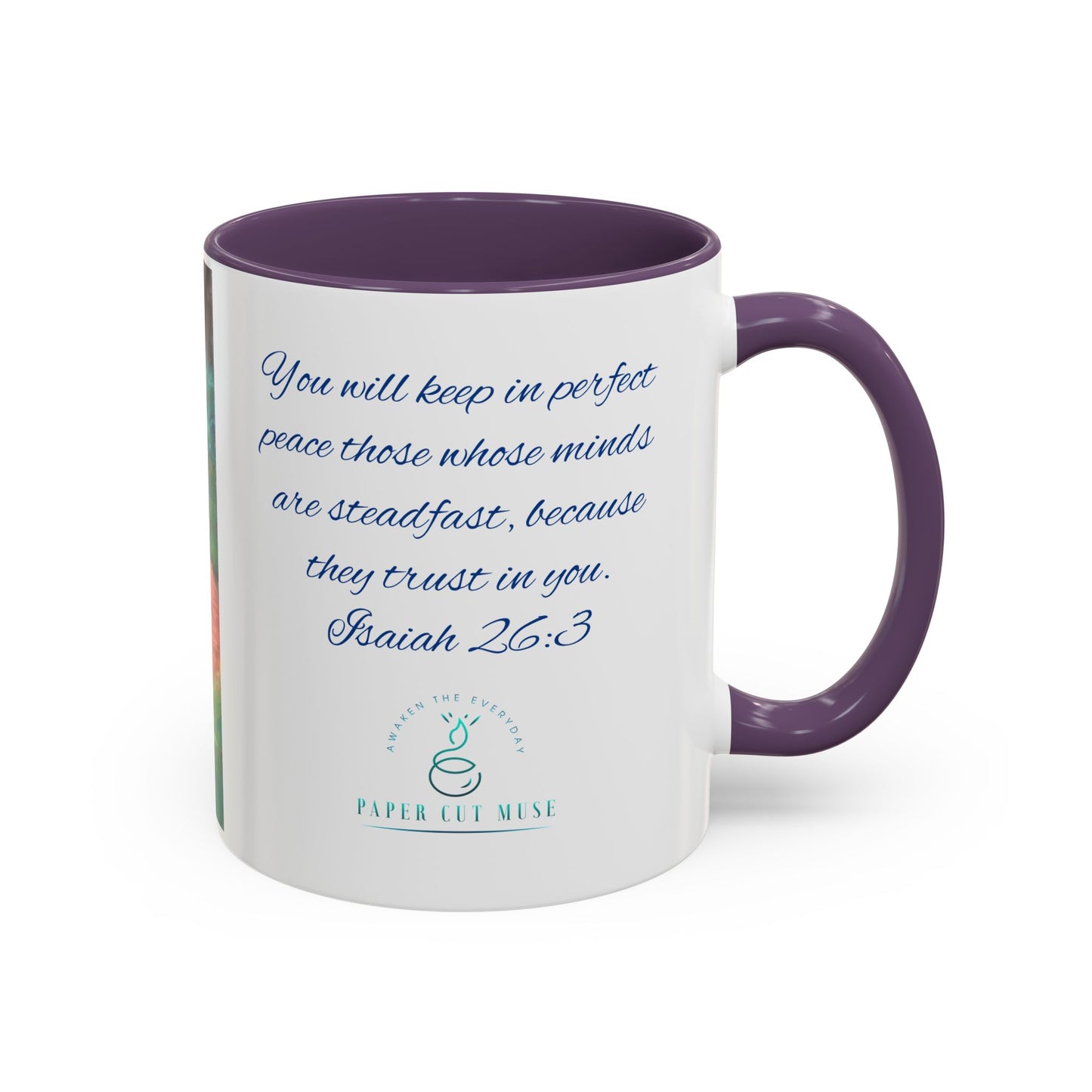 Perfect Peace Mug – Isaiah 26:3 Scripture | Original Artwork by P. French Barber | Faith-Based Ceramic Coffee Cup