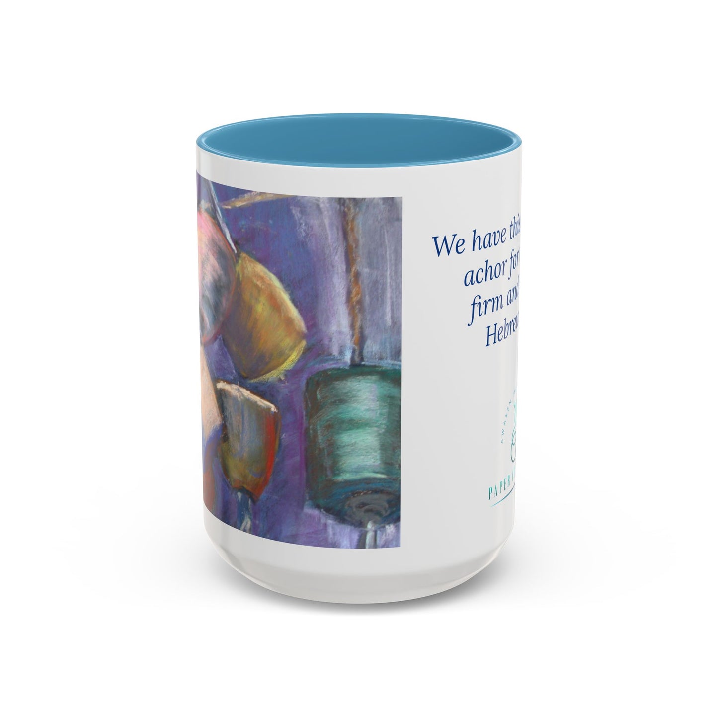 Anchor of Hope Mug – Hebrews 6:19 Scripture | Buoy Pastel Artwork by P. French Barber | Faith-Based Ceramic Cup
