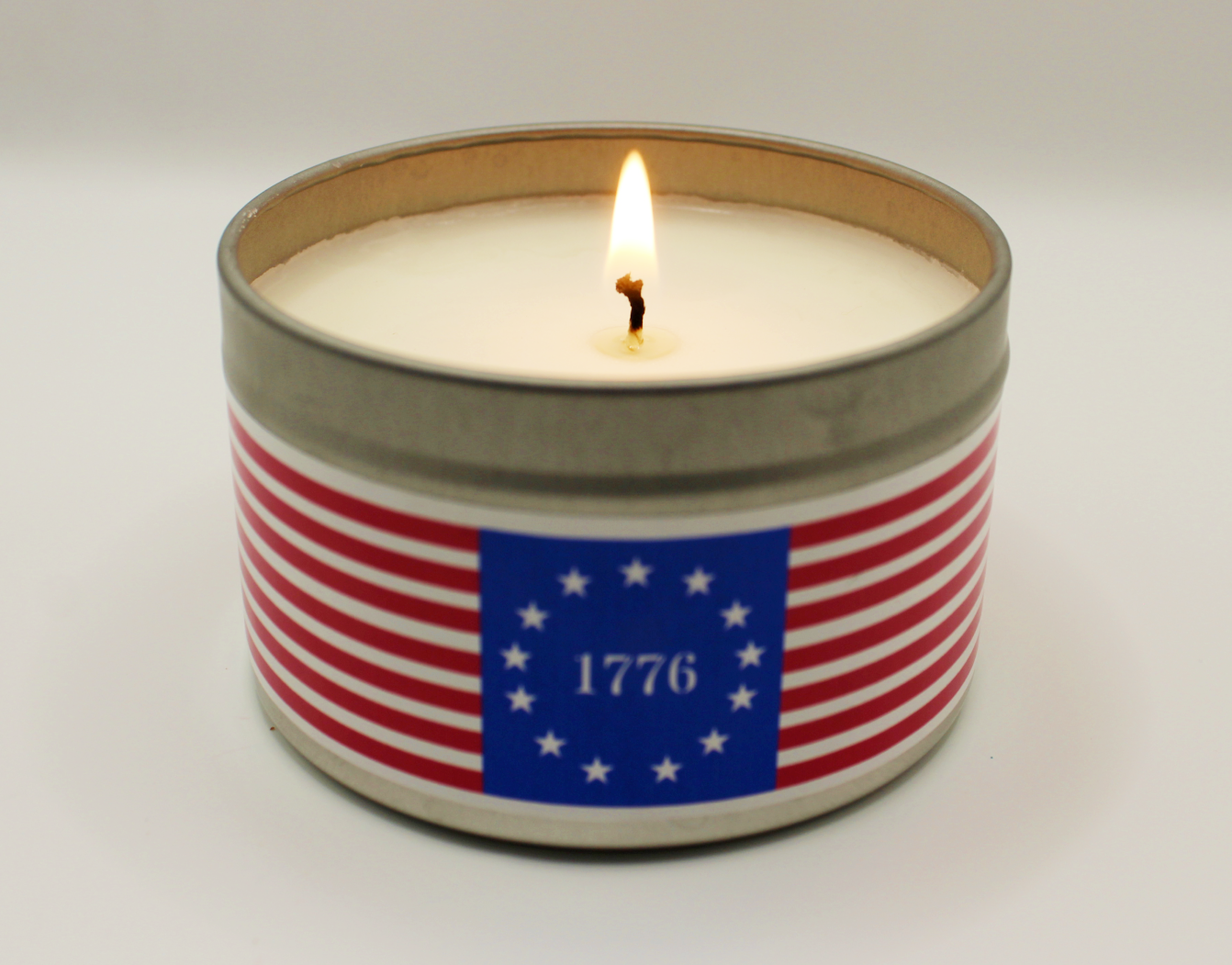 Citronella Soy Candle – America 250  8 oz Silver Tin  Outdoor Patriotic Candle for Picnics, Camping & Celebrations  Hand‑Poured USA