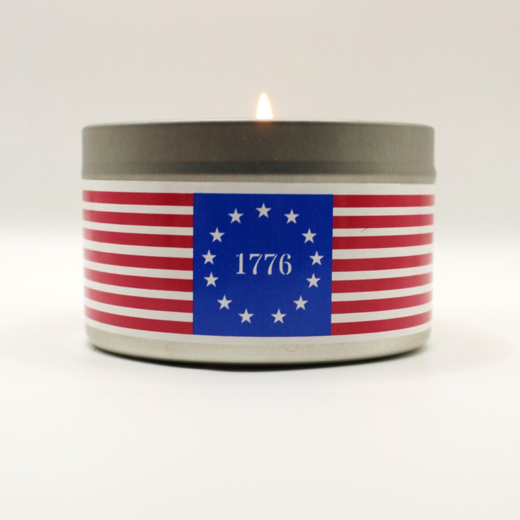 Citronella Soy Candle – America 250  8 oz Silver Tin  Outdoor Patriotic Candle for Picnics, Camping & Celebrations  Hand‑Poured USA