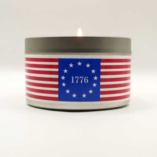Citronella Soy Candle – America 250  8 oz Silver Tin  Outdoor Patriotic Candle for Picnics, Camping & Celebrations  Hand‑Poured USA