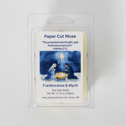 Frankincense & Myrrh Soy Wax Melts – Holiday Limited Release  2.75 oz  Sacred Resin Scent  6-Piece Clamshell  USA Made