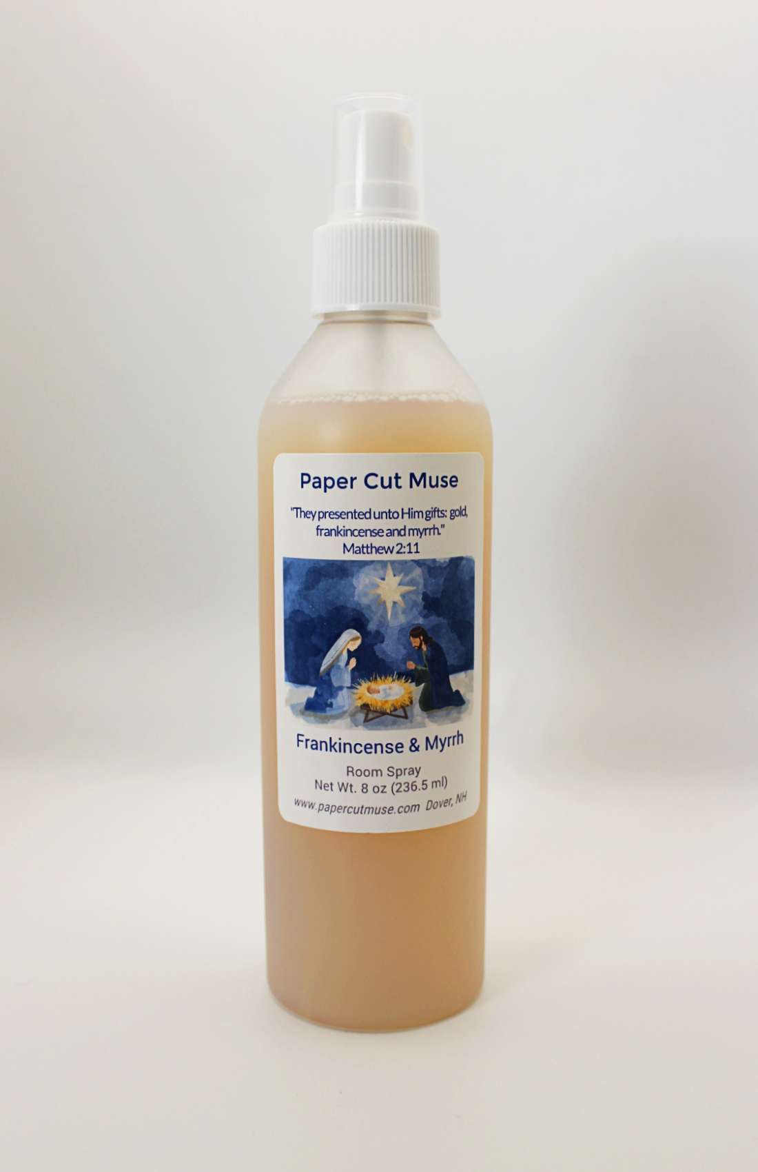 Frankincense & Myrrh Room & Linen Spray – Seasonal Limited Release  8 oz  Resinous & Warm Scent  USA Made