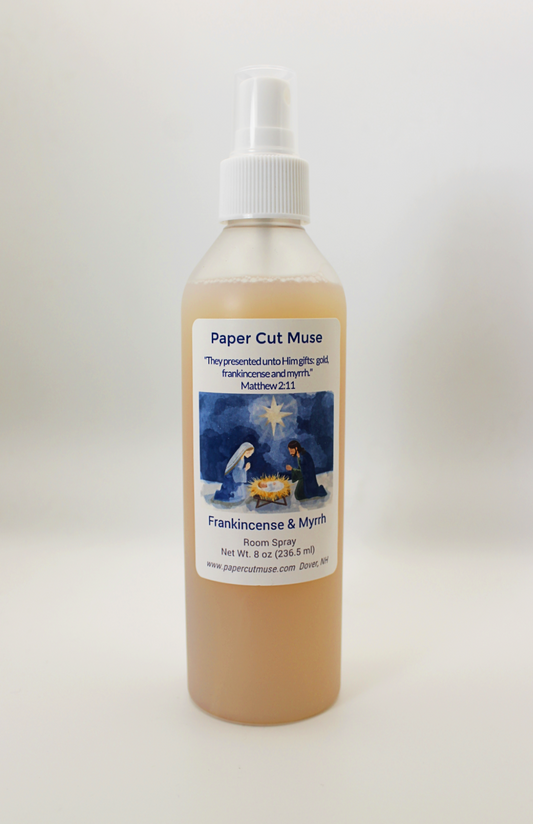 Frankincense & Myrrh Room & Linen Spray – Seasonal Limited Release  8 oz  Resinous & Warm Scent  USA Made