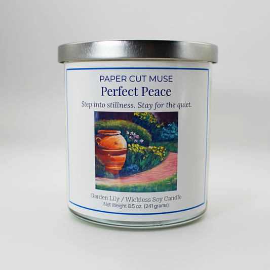 Wickless Garden Lily Soy Candle – Perfect Peace Collection  8.5 oz USA Made