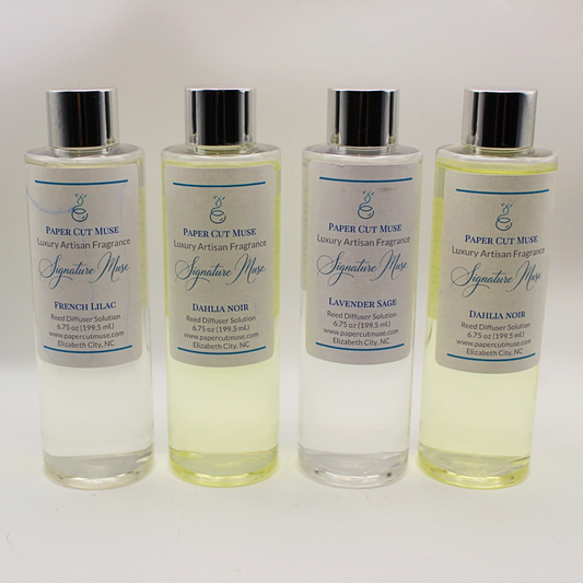 Signature Muse Diffuser Solution Refills – 6.75 oz Luxury Artisan Fragrance by Paper Cut Muse
