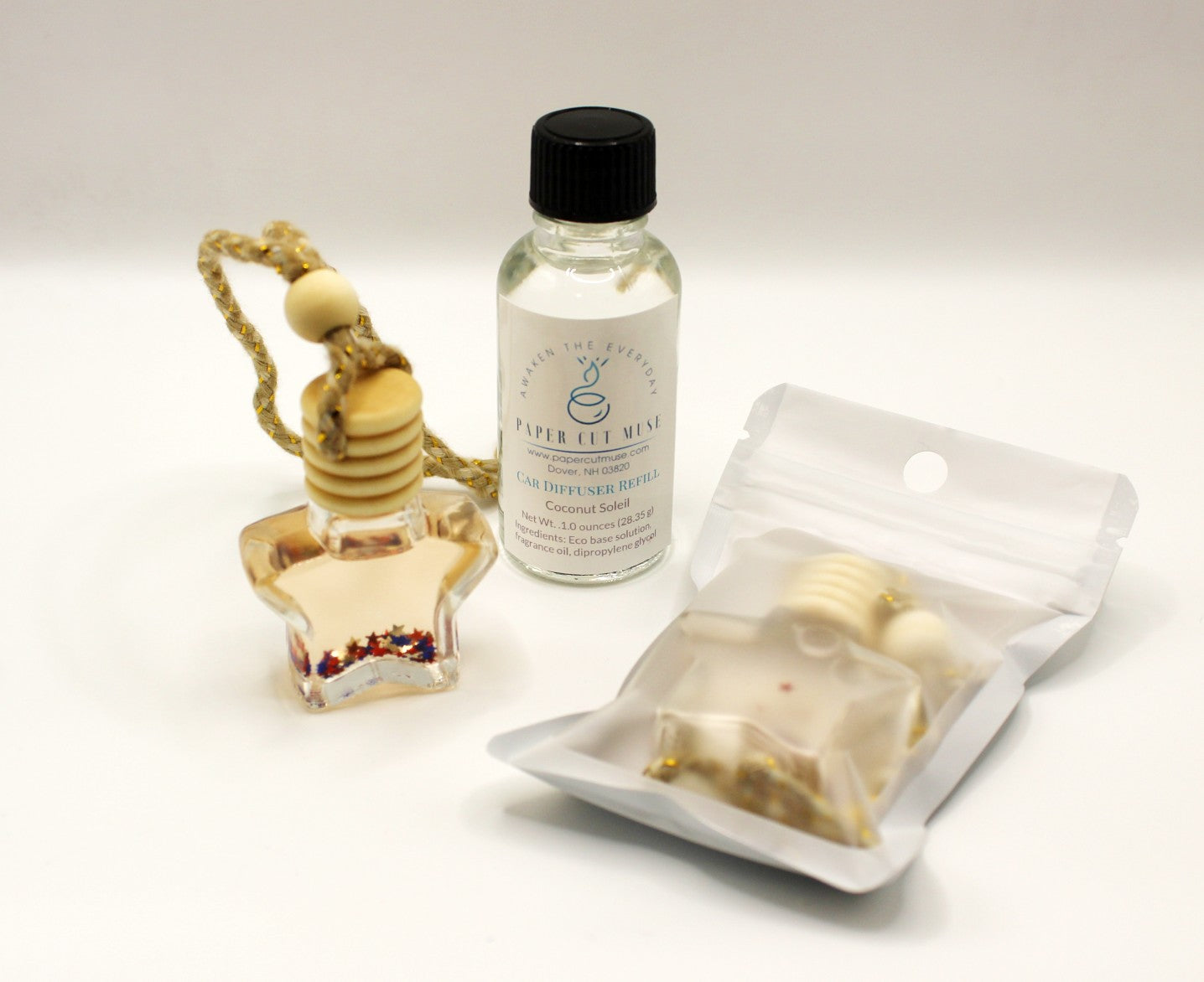 Limited Edition Star Car Diffuser – America 250 Collection  Long‑Lasting Hanging Air Freshener with Floating Red, White & Blue Glitter