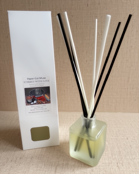 Stirred with Love Reed Diffuser – Soft Cookie Crumble Scent, 3.5 oz with Gift Box